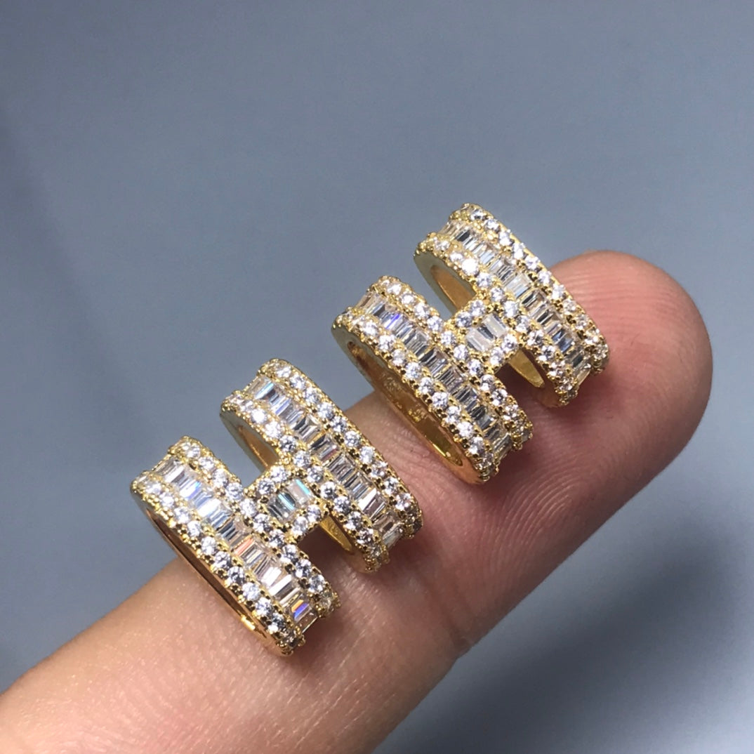 18K Pop Hermes Diamonds Earrings