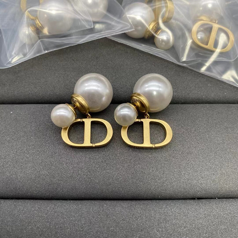 18K Petit Dior Pearl Earrings